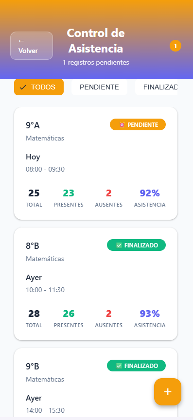 Control de Asistencia