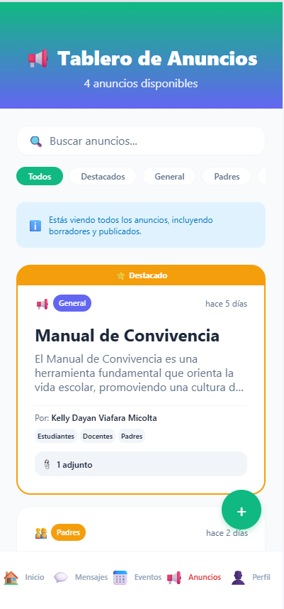 Tablero de Anuncios