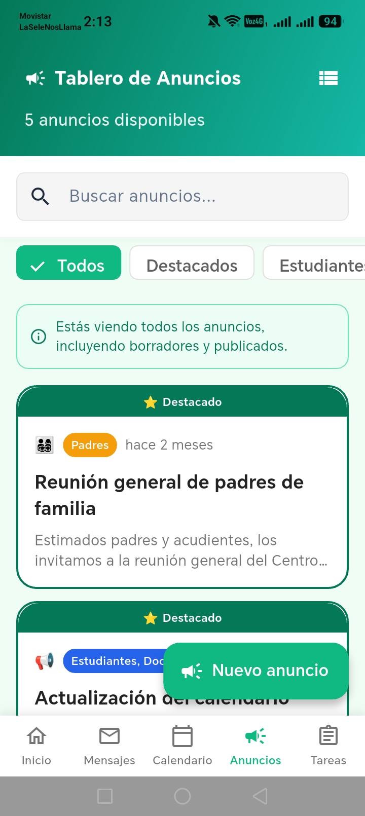 Tablero de anuncios