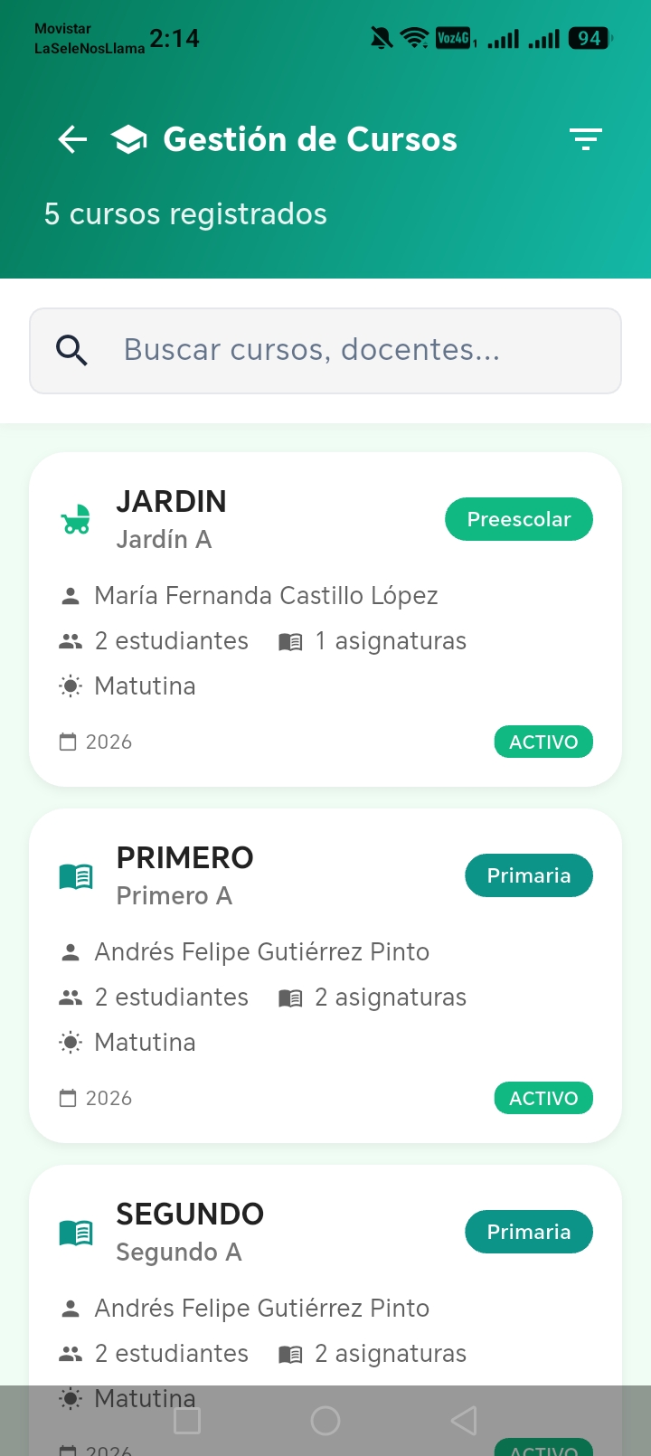 Gestión de cursos