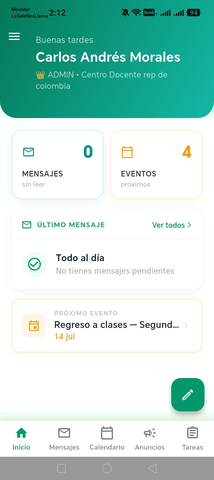 Panel de inicio EducaNexo360